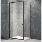 Душевое ограждение Veconi Rovigo 80x80 см RV033B-8080-01-C7, чёрный/прозрачное - фото 