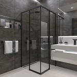 Душевое ограждение Veconi Rovigo 90x90 см RV47B-90-01-C4, чёрный/прозрачное - фото 