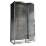 Душевое ограждение Abber Schwarzer Diamant 100х70 см AG30100H-S70-S70, хром/прозрачное - фото 