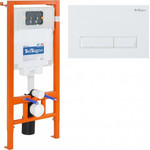 Инсталляция для унитаза BelBagno BB002-80/BB009-MR-BIANCO (кнопка Marmi, цвет белый) - фото 