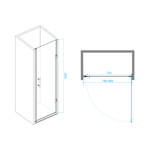 Душевая дверь RGW PA-06B 80 см 41080608-14, чёрный/прозрачное - фото 