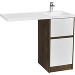 Тумба напольная с раковиной-столешницей Акватон Лондри 105 см 1A2670K2LHDY0 (раковина справа) дуб кантри/белый - фото 