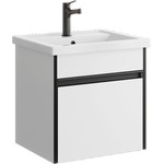 Тумба подвесная с раковиной Aqwella Urban 50 см URB0105W, белый глянцевый, Цвет фасада: белый - фото 