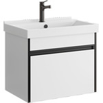 Тумба подвесная с раковиной Aqwella Urban 60 см URB0106W, белый глянцевый, Цвет фасада: белый - фото 