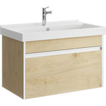 Тумба подвесная с раковиной Aqwella Urban 80 см URB0108DD, дуб давос, Цвет фасада: светлое дерево - фото 