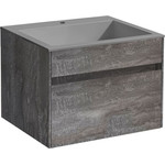 Тумба подвесная с раковиной Vincea Chiara 60 см VMC-2C600GS (раковина серая VCB-13600G), серый камень - фото 