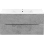 Тумба подвесная с раковиной Vincea Mia 100 см VMC-2MC100BT, бетон - фото 