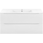 Тумба подвесная с раковиной Vincea Mia 100 см VMC-2MC100GW, белый глянец - фото 