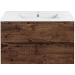 Тумба подвесная с раковиной Vincea Mia 80 см VMC-2MC800RW, тёмное дерево - фото 