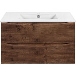 Тумба подвесная с раковиной Vincea Mia 90 см VMC-2MC900RW, тёмное дерево - фото 