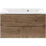 Тумба подвесная с раковиной Vincea Mia 90 см VMC-2MA900VO (раковина белая VCB-3M900W), дуб винтаж - фото 