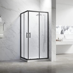 Душевое ограждение Veconi Rovigo 100x90 см RV27B-10090-01-C8, черный/прозрачное - фото 