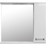 Зеркало-шкаф Стиль Дина 75 см R, белый - фото 