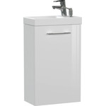 Тумба подвесная с раковиной Cersanit Lara 40 см A64179 (смеситель и дозатор в комплекте) белый - фото 