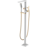 Смеситель для ванны напольный Boheme Venturo 389-W, white gold, Цвет производителя: white gold - фото 