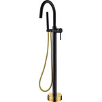 Смеситель для ванны напольный Boheme Uno 469-BG, чёрный/золото, Цвет производителя: чёрный, золото - фото 