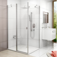 Душевое ограждение Ravak Chrome CRV2+CPS 90х100 см, сатин/прозрачное - фото 