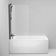 Шторка для ванны Am.Pm Gem 80х140 см W90BS-D080-140BT, чёрный/прозрачное - фото 4