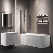 Шторка для ванны Am.Pm Gem 80х140 см W90BS-D080-140BT, чёрный/прозрачное - фото 6