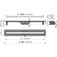 Трап Alcadrain 55 см APZ19-550, нержавеющая сталь (под плитку) - фото 4