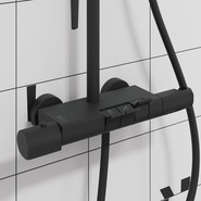 Душевая стойка с термостатом Iddis SpaHome SPHBLTKi06, чёрный матовый - фото 4