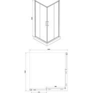 Душевое ограждение Azario Greenwood AZ-NNE1142 100х100 см, хром/прозрачное - фото 3