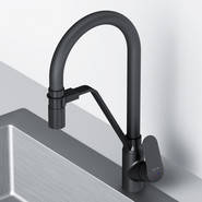 Смеситель для кухни AM.PM Like F8007822 для питьевой воды и гибким изливом, чёрный, Цвет производителя: чёрный - фото 3