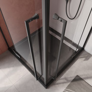 Душевое ограждение Cezares 90x90 см LINER-A-2-90-C-NERO, чёрный/прозрачное - фото 2