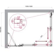 Душевое ограждение BelBagno 105x80 см LUCE-AH-21-105/80-C-Cr, хром/прозрачное - фото 6