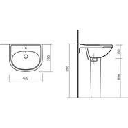 Раковина Sanita Комфорт 45 см WB.PD/Comfort/50-C/WHT.G/S1 - фото 3