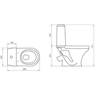 Унитаз напольный Sanita Аттика эконом WC.CC/Attica/1-P/WHT.G/S1 с крышкой полипропилен - фото 3
