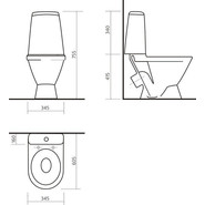 Унитаз напольный Sanita Лада эконом WC.CC/Lada/1-P/WHT.G/S1 с крышкой полипропилен - фото 3