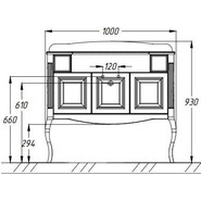 Тумба напольная с раковиной Opadiris Лаура 100 см, белый/бежевая патина - фото 3