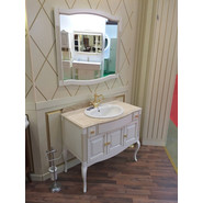 Зеркало Opadiris Лаура 100 см, белый/бежевая патина - фото 4