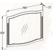 Зеркало Opadiris Лаура 100 см, белый/бежевая патина - фото 2
