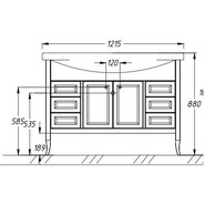 Тумба напольная с раковиной Opadiris Мираж 120 см, орех - фото 3