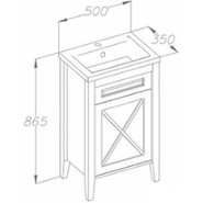 Тумба напольная с раковиной Opadiris Палермо 50 см R, белый - фото 2