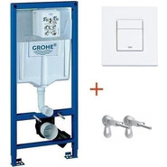 Инсталляция для подвесного унитаза Grohe Rapid SL 38772001 с кнопкой смыва белый матовый 38732WM0, Цвет производителя: белый матовый - фото 