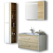 Шкафчик навесной Aqwella Miami 25 см Mai.04.25, белый/дуб сонома - фото 2