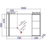 Шкафчик навесной Aqwella Miami 25 см Mai.04.25, белый/дуб сонома - фото 4