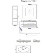Пенал подвесной Aqwella Clarberg Papyrus wood 35 см Pap-w.05.35/LIGHT, дерево - фото 5