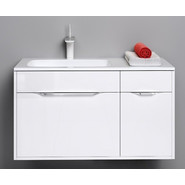 Тумба подвесная с раковиной Aqwella Malaga 90 см Mal.01.09/L, Цвет фасада: белый - фото 4