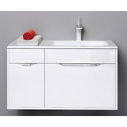 Тумба подвесная с раковиной Aqwella Malaga 90 см Mal.01.09/R, Цвет фасада: белый - фото 5