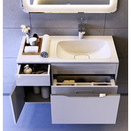 Тумба подвесная с раковиной Aqwella Malaga 90 см Mal.01.09/R, Цвет фасада: белый - фото 2