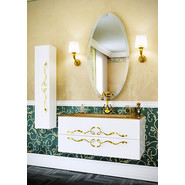 Пенал подвесной Aqwella Clarberg Due amanti 25 см Due.05.25/W/GL, белый/золото - фото 2