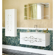 Пенал подвесной Aqwella Clarberg Due amanti 50 см Due.05.05/W/CR, белый/серебро - фото 2