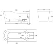 Ванна отдельностоящая BelBagno 175x80 BB65-1750 - фото 2
