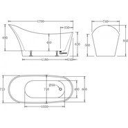 Ванна отдельностоящая BelBagno 170x76 BB64-1700 - фото 3