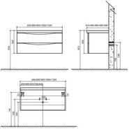 Тумба подвесная с раковиной BelBagno ANCONA-N-900-2C-SO-WO 90 см, белый дуб - фото 4