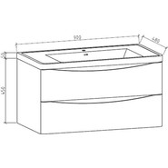 Тумба подвесная с раковиной BelBagno ANCONA-N-900-2C-SO-WO 90 см, белый дуб - фото 5
